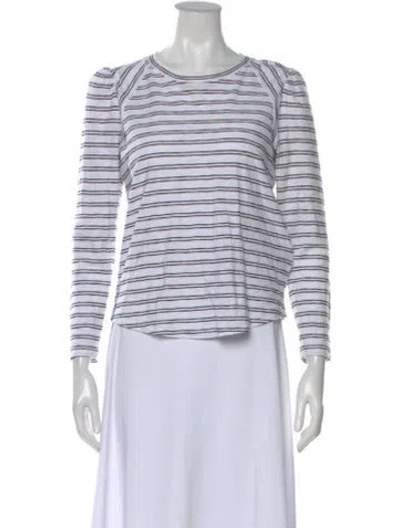Pre-owned Veronica Beard Striped Crew Neck Top In Neutral