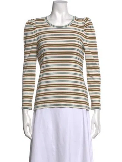 Pre-owned Veronica Beard Striped Crew Neck Top In Neutral