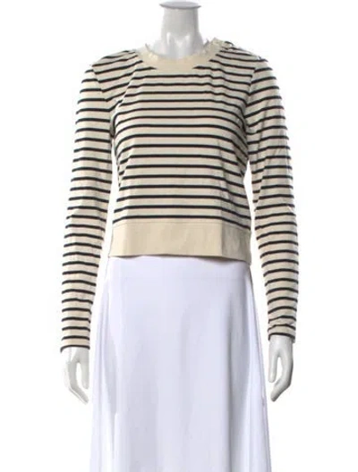 Pre-owned Veronica Beard Striped Crew Neck Top In Neutral