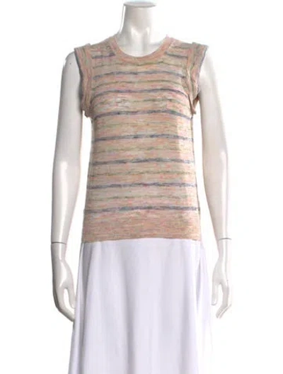 Pre-owned Veronica Beard Striped Crew Neck Top In Neutral