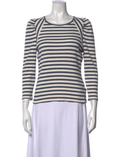 Pre-owned Veronica Beard Striped Crew Neck Top In Neutrals