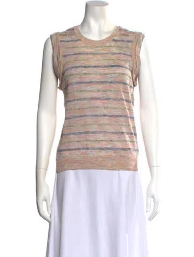 Pre-owned Veronica Beard Striped Crew Neck Top In Pink