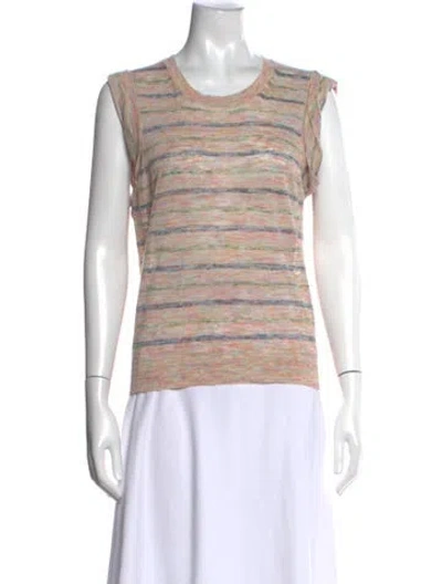 Pre-owned Veronica Beard Striped Crew Neck Top In Pink