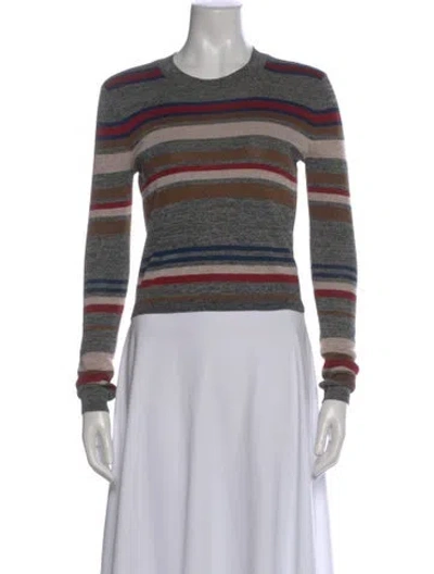 Pre-owned Veronica Beard Striped Crew Neck Top In Red