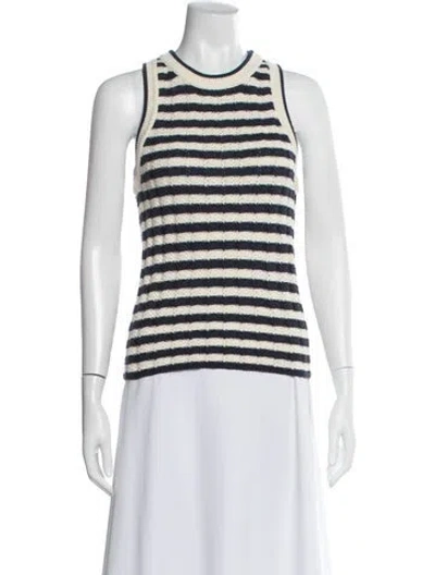 Pre-owned Veronica Beard Striped Crew Neck Top W/ Tags