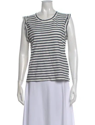 Pre-owned Veronica Beard Striped Crew Neck Top W/ Tags In Blue