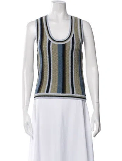 Pre-owned Veronica Beard Striped Crew Neck Top W/ Tags In Blue