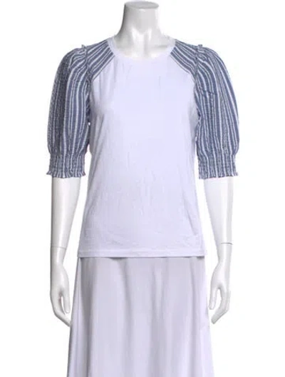 Pre-owned Veronica Beard Striped Crew Neck Top W/ Tags In Blue