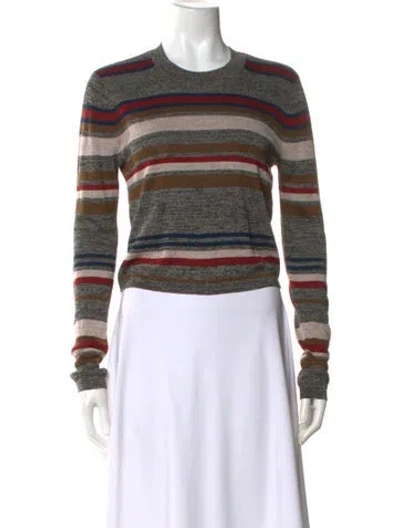 Pre-owned Veronica Beard Striped Crew Neck Top W/ Tags In Gray