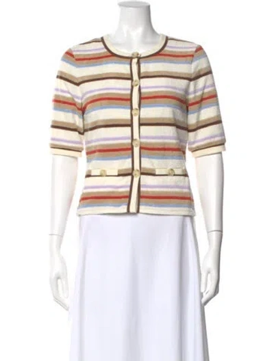Pre-owned Veronica Beard Striped Crew Neck Top W/ Tags In Multi