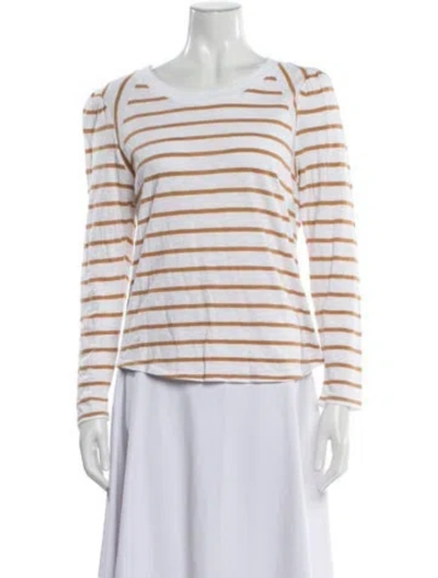 Pre-owned Veronica Beard Striped Crew Neck Top W/ Tags In White
