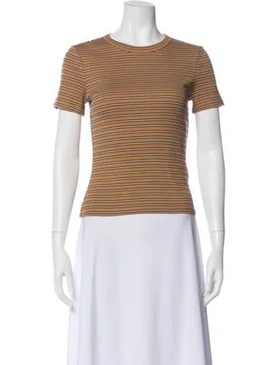 Pre-owned Veronica Beard Striped Crew Neck T-shirt In Black