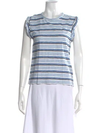 Pre-owned Veronica Beard Striped Crew Neck T-shirt In Blue