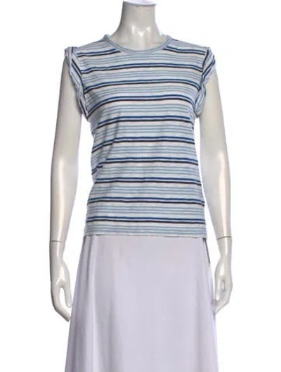 Pre-owned Veronica Beard Striped Crew Neck T-shirt In Blue