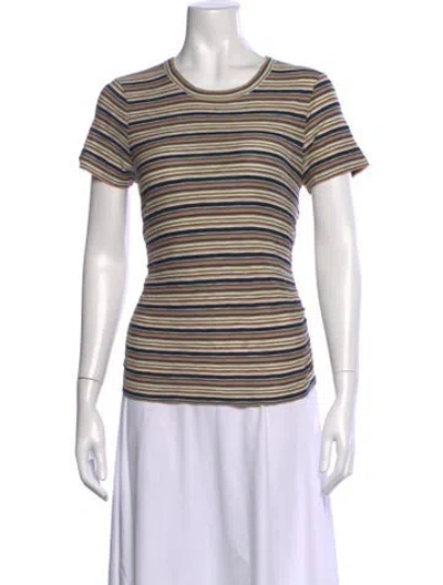 Pre-owned Veronica Beard Striped Crew Neck T-shirt In Blue