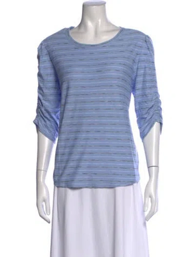 Pre-owned Veronica Beard Striped Crew Neck T-shirt In Blue