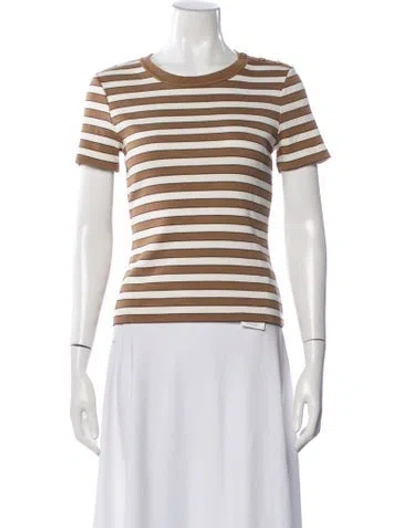 Pre-owned Veronica Beard Striped Crew Neck T-shirt In Blue/white