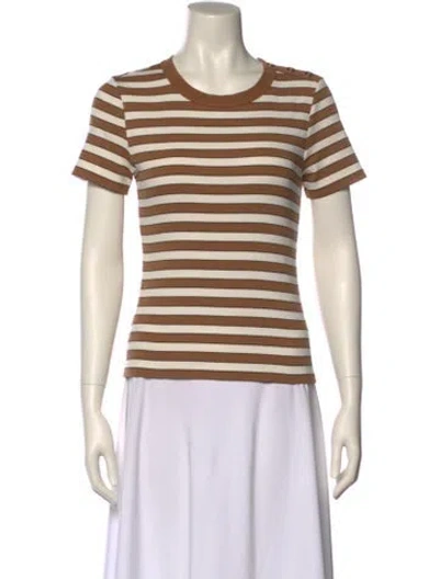 Pre-owned Veronica Beard Striped Crew Neck T-shirt In Multi