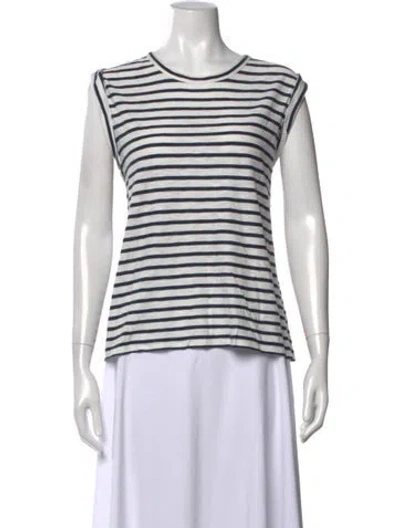 Pre-owned Veronica Beard Striped Crew Neck T-shirt In Multi