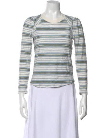 Pre-owned Veronica Beard Striped Crew Neck T-shirt In Neutral