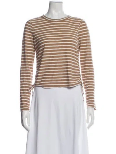 Pre-owned Veronica Beard Striped Crew Neck T-shirt In Neutral