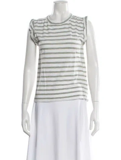 Pre-owned Veronica Beard Striped Crew Neck T-shirt In Neutral