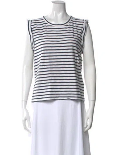 Pre-owned Veronica Beard Striped Crew Neck T-shirt In Neutral