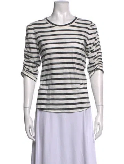 Pre-owned Veronica Beard Striped Crew Neck T-shirt In Neutral