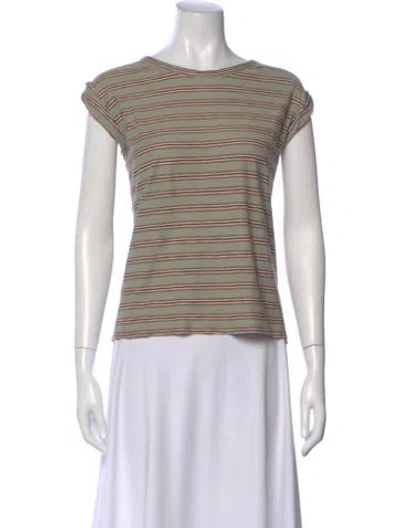 Pre-owned Veronica Beard Striped Crew Neck T-shirt In Red