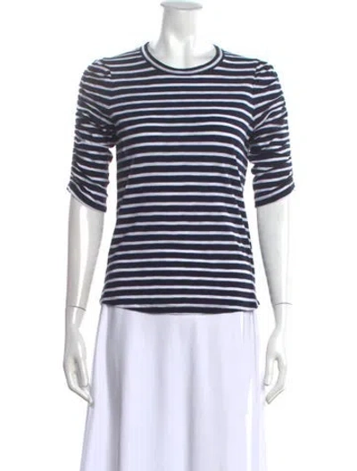 Pre-owned Veronica Beard Striped Crew Neck T-shirt W/ Tags In Blue
