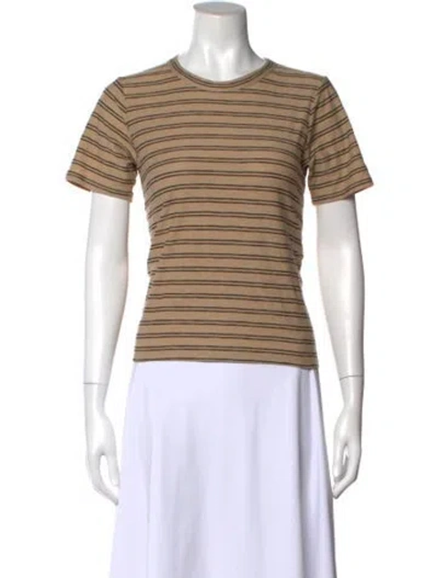 Pre-owned Veronica Beard Striped Crew Neck T-shirt W/ Tags In Brown