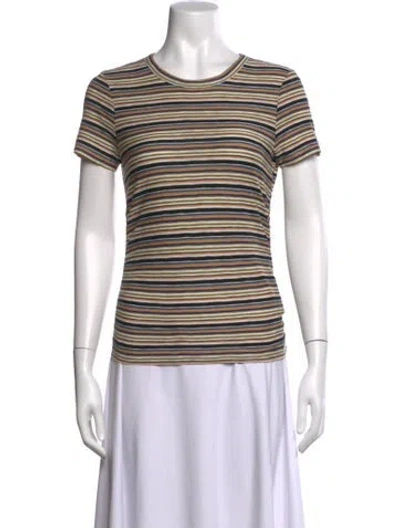 Pre-owned Veronica Beard Striped Crew Neck T-shirt W/ Tags In White