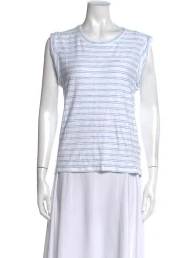 Pre-owned Veronica Beard Striped Crew Neck T-shirt In White