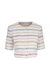 Veronica Beard Striped Cropped Jacket In Multi