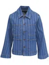 VERONICA BEARD STRIPED DENIM JACKET