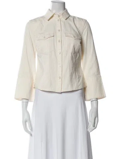 Pre-owned Veronica Beard Striped Denim Jacket In Neutral