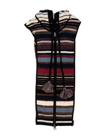 Pre-owned Veronica Beard Striped Dickey In Black