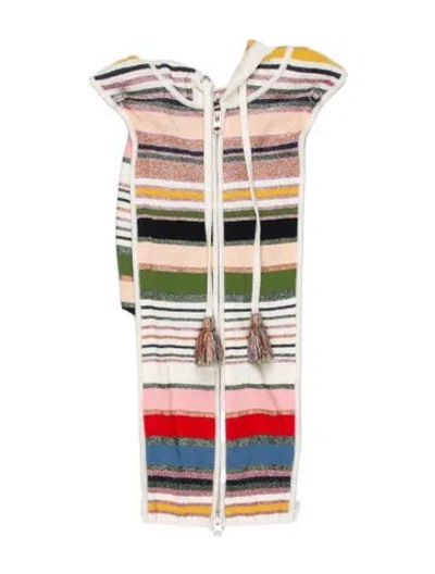 Pre-owned Veronica Beard Striped Dickey In White