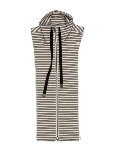 Pre-owned Veronica Beard Striped Dickey In White
