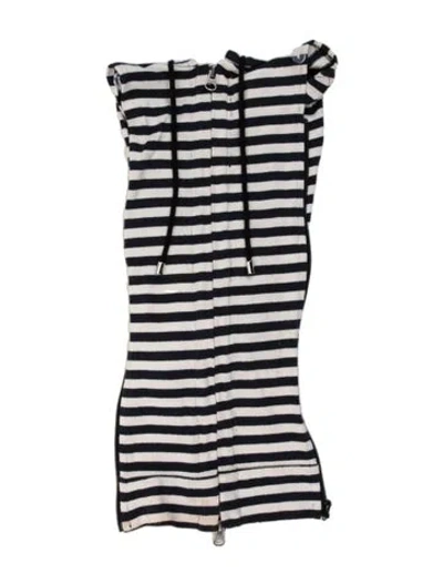 Pre-owned Veronica Beard Striped Dickey In White