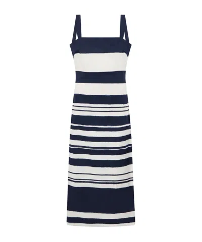 Veronica Beard Striped Dress In Black