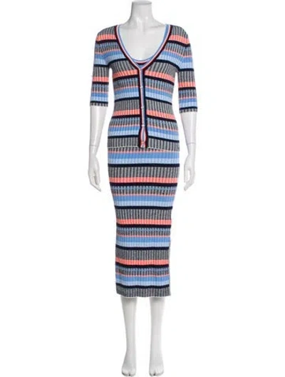 Pre-owned Veronica Beard Striped Dress Set In Blue
