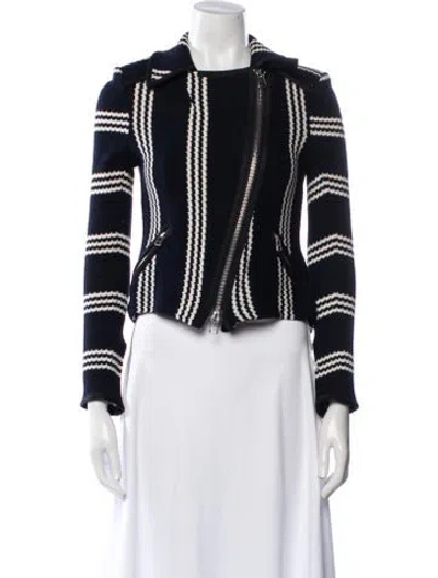 Pre-owned Veronica Beard Striped Evening Jacket In Blue