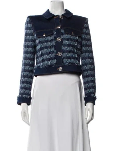 Pre-owned Veronica Beard Striped Evening Jacket In Blue