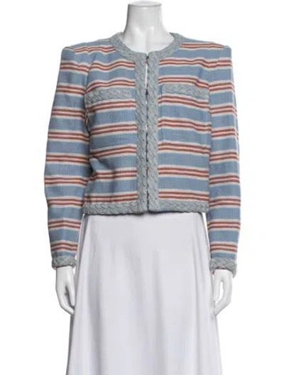 Pre-owned Veronica Beard Striped Evening Jacket In Blue