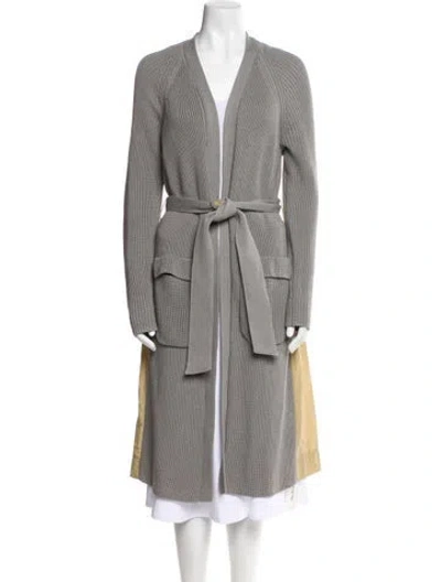 Pre-owned Veronica Beard Striped Evening Jacket In Gray