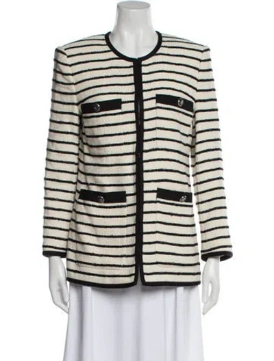 Pre-owned Veronica Beard Striped Evening Jacket In Neutral