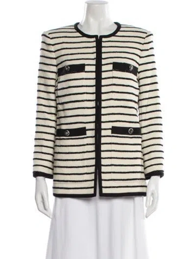 Pre-owned Veronica Beard Striped Evening Jacket In Neutral