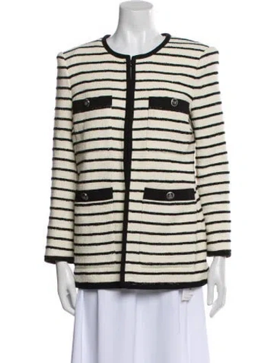 Pre-owned Veronica Beard Striped Evening Jacket In Neutral