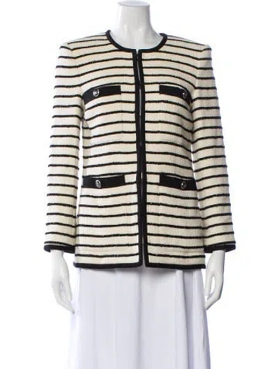 Pre-owned Veronica Beard Striped Evening Jacket In Neutral